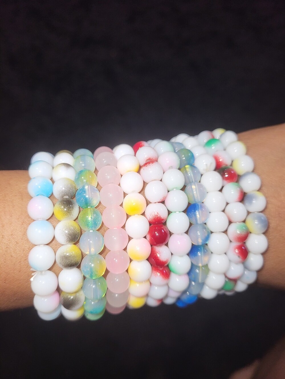 Colorful Beaded Stretch Bracelet - Multi Color Choose 1
